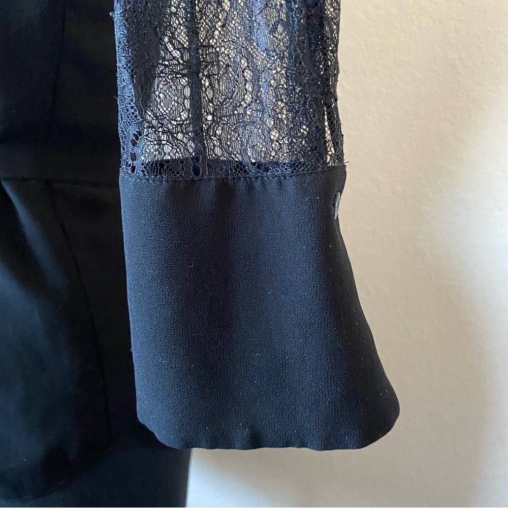 Karen Millen • Sheer Lace Blouse w Belt Bow - Picture 5 of 8